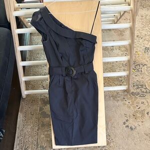 French Connection Navy One-Shoulder Dress